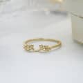 Tea-Coloured Citrine 925 Sterling Silver Gold Plated Geometric Triangle Ring 5