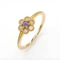 Natural Iolite 925 Sterling Silver Gold Plated Flower Ring 1