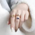 Natural Iolite 925 Sterling Silver Gold Plated Flower Ring 5