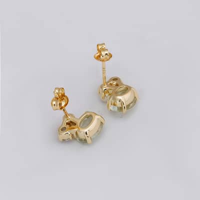 Ametrine 925 Sterling Silver Gold Plated Cz Zircon Earrings detail 2