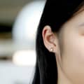 Rock Crystal Gemstone 925 Sterling Silver Gold Plated Geometric Drop Stud Earrings 5