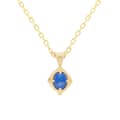 Vintage Style Geometric Shape 925 Sterling Silver Gold Plated Pendant Necklace with Carved Design 1
