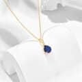Blue Gemstone 925 Sterling Silver Gold Plated Vintage Geometric North Star Necklace 5