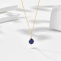 Blue Gemstone 925 Sterling Silver Gold Plated Vintage Geometric North Star Necklace 6
