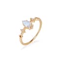 Gemstone 925 Sterling Silver Gold Plated CZ Zircon Moonstone Star Ring 1