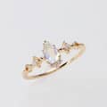 Gemstone 925 Sterling Silver Gold Plated CZ Zircon Moonstone Star Ring 2