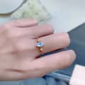 Gemstone 925 Sterling Silver Gold Plated CZ Zircon Moonstone Star Ring 5