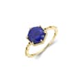 Lapis Lazuli Gemstone 925 Sterling Silver Gold Plated Geometrical Pentagram Star Vintage Crystal Ring 1