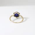 Lapis Lazuli Gemstone 925 Sterling Silver Gold Plated Geometrical Pentagram Star Vintage Crystal Ring 3