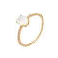 Moonstone Gemstone 925 Sterling Silver Gold Plated Raw Irregular Simple Ring 1