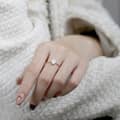 Moonstone Gemstone 925 Sterling Silver Gold Plated Raw Irregular Simple Ring 2
