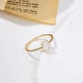 Moonstone Gemstone 925 Sterling Silver Gold Plated Raw Irregular Simple Ring 4