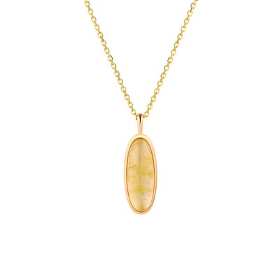 Quartz Gemstone 925 Sterling Silver Gold Plated Geometrical Bar Vintage Necklace detail 1