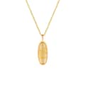 Quartz Gemstone 925 Sterling Silver Gold Plated Geometrical Bar Vintage Necklace 1