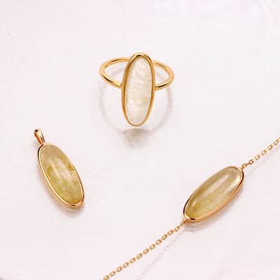 Quartz Gemstone 925 Sterling Silver Gold Plated Geometrical Bar Vintage Necklace detail 3