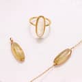 Quartz Gemstone 925 Sterling Silver Gold Plated Geometrical Bar Vintage Necklace 3