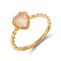 Strawberry Quartz Gemstone 925 Sterling Silver Gold Plated Drop Twist Ring 1