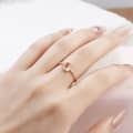 Strawberry Quartz Gemstone 925 Sterling Silver Gold Plated Drop Twist Ring 2
