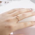 Strawberry Quartz Gemstone 925 Sterling Silver Gold Plated Drop Twist Ring 3