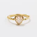 Strawberry Quartz Gemstone 925 Sterling Silver Gold Plated Drop Twist Ring 4