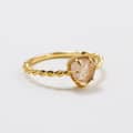 Strawberry Quartz Gemstone 925 Sterling Silver Gold Plated Drop Twist Ring 5