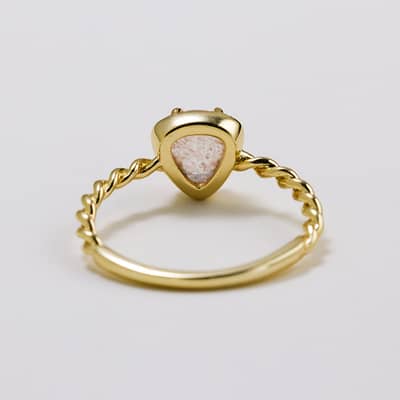 Strawberry Quartz Gemstone 925 Sterling Silver Gold Plated Drop Twist Ring detail 6