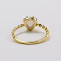 Strawberry Quartz Gemstone 925 Sterling Silver Gold Plated Drop Twist Ring 6