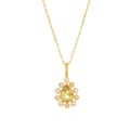 Amber Gemstone 925 Sterling Silver Gold Plated Sun Drop Necklace 1