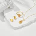 Amber Gemstone 925 Sterling Silver Gold Plated Sun Drop Necklace 2