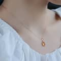 Amber Gemstone 925 Sterling Silver Gold Plated Sun Drop Necklace 3