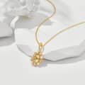 Amber Gemstone 925 Sterling Silver Gold Plated Sun Drop Necklace 4