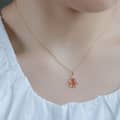 Amber Gemstone 925 Sterling Silver Gold Plated Sun Drop Necklace 5