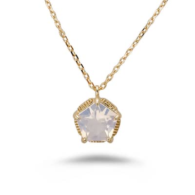 Lavender Amethyst Gemstone 925 Sterling Silver Gold Plated Star Starfish Crystal Necklace detail 1