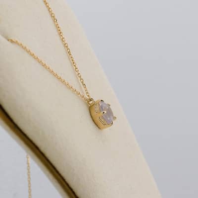 Lavender Amethyst Gemstone 925 Sterling Silver Gold Plated Star Starfish Crystal Necklace detail 6
