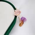 Strawberry Quartz Gemstone 925 Sterling Silver Gold Plated Butterfly CZ Zircon Ring 6