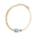 Larimar Gemstone 925 Sterling Silver Gold Plated Geometrical Sky Clouds Bracelet 1