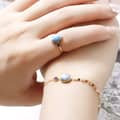 Larimar Gemstone 925 Sterling Silver Gold Plated Geometrical Sky Clouds Bracelet 2