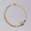 Larimar Gemstone 925 Sterling Silver Gold Plated Geometrical Sky Clouds Bracelet 3
