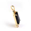 Blue Aventurine Gemstone 925 Sterling Silver Gold Plated Geometrical Triangle Trapezoid Necklace 3