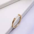 Shell Gemstone 925 Sterling Silver Gold Plated Strip Ring 2