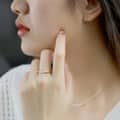 Shell Gemstone 925 Sterling Silver Gold Plated Strip Ring 6