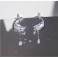 Quartz Gemstone 925 Sterling Silver Gold Plated Vintage Geometric Sky Clouds Stud Earrings 3