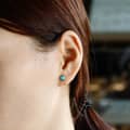 Turquoise Gemstone 925 Sterling Silver Gold Plated Flower Earrings 4