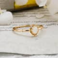 Gemstone 925 Sterling Silver Gold Plated CZ Zircon Moonstone Crystal Ring 3