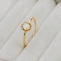 Gemstone 925 Sterling Silver Gold Plated CZ Zircon Moonstone Crystal Ring 4