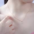 Prehnite Gemstone 925 Sterling Silver Gold Plated Geometrical CZ Zircon Necklace 2
