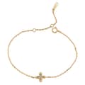 Apatite Gemstone 925 Sterling Silver Gold Plated Cross Flower Bracelet 1