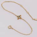 Apatite Gemstone 925 Sterling Silver Gold Plated Cross Flower Bracelet 4