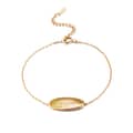 Rutilated Quartz Gemstone 925 Sterling Silver Gold Plated Geometrical Bar Bracelet 1