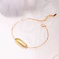 Rutilated Quartz Gemstone 925 Sterling Silver Gold Plated Geometrical Bar Bracelet 4
